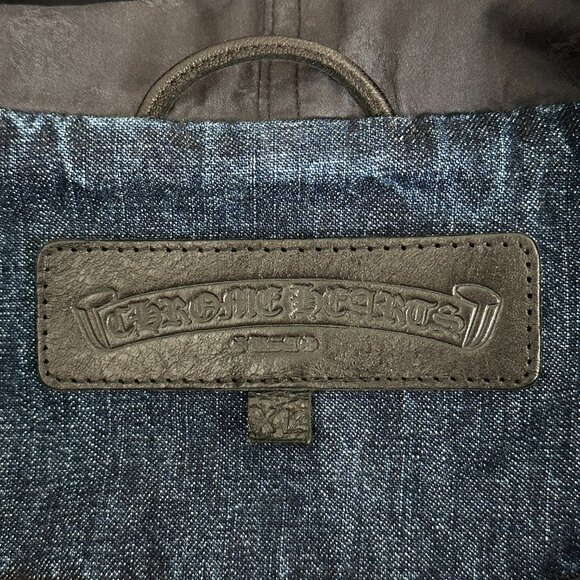 Chrome Hearts Blue & White Cross Patch Denim Anorak - Picture 3 of 6